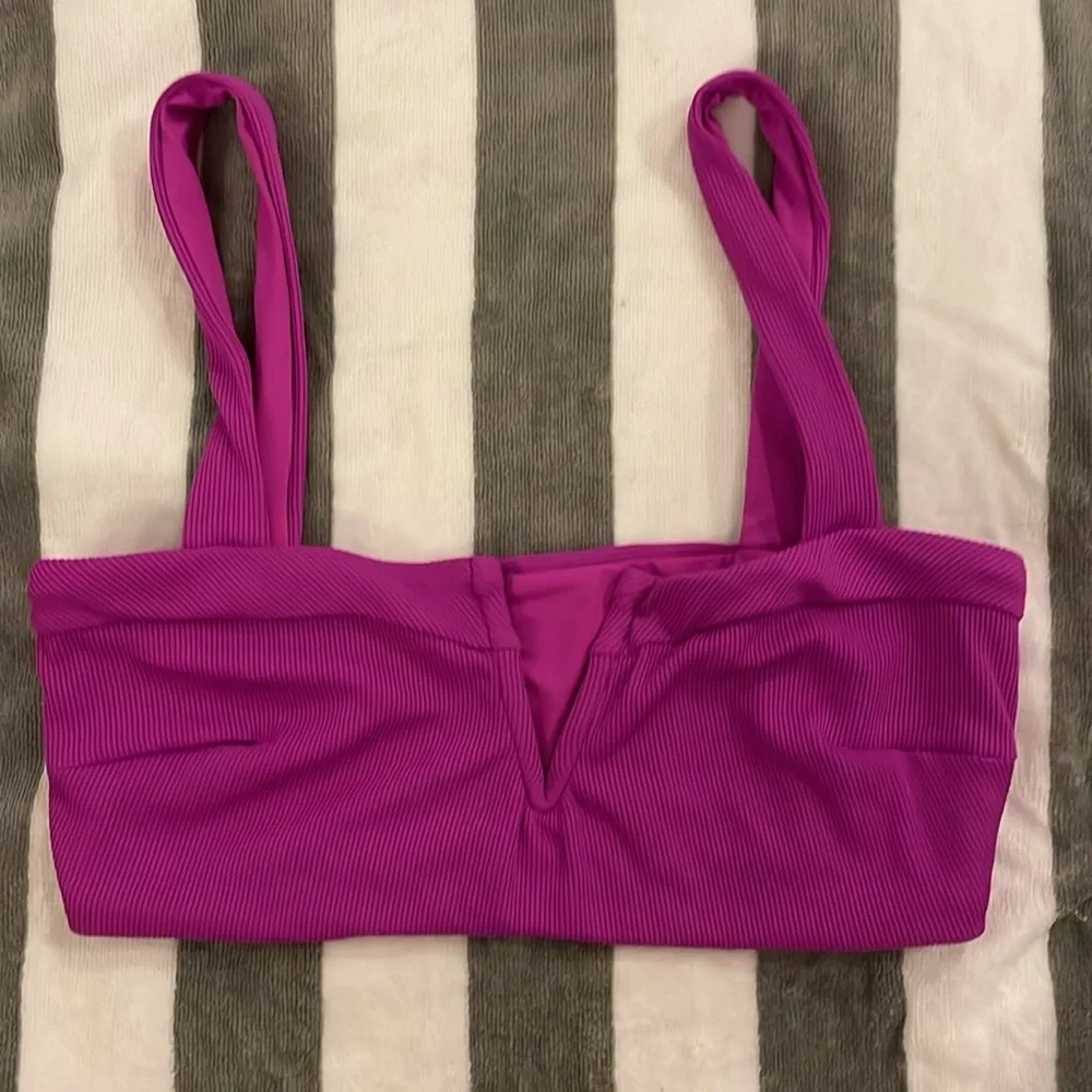 l*space Ribbed Lee Lee Bikini Top Pitaya Raspberry Size DD‎